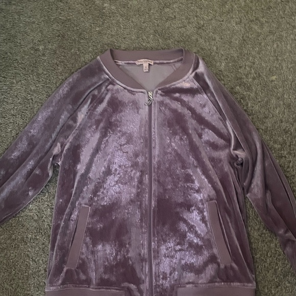 Juicy Couture Purple Bomber Jacket Velvet - Picture 1 of 3